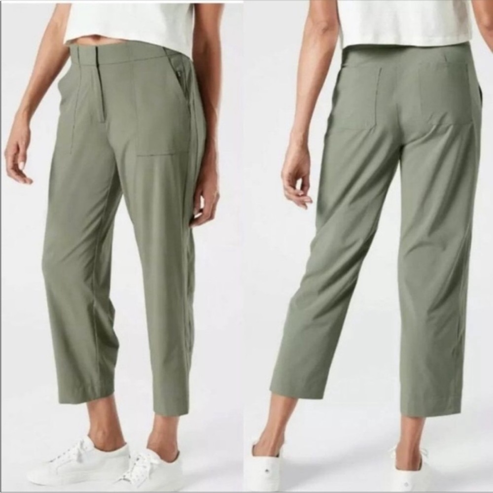 Athleta Olive Green Tribeca Utility Crop Pants Size 2
